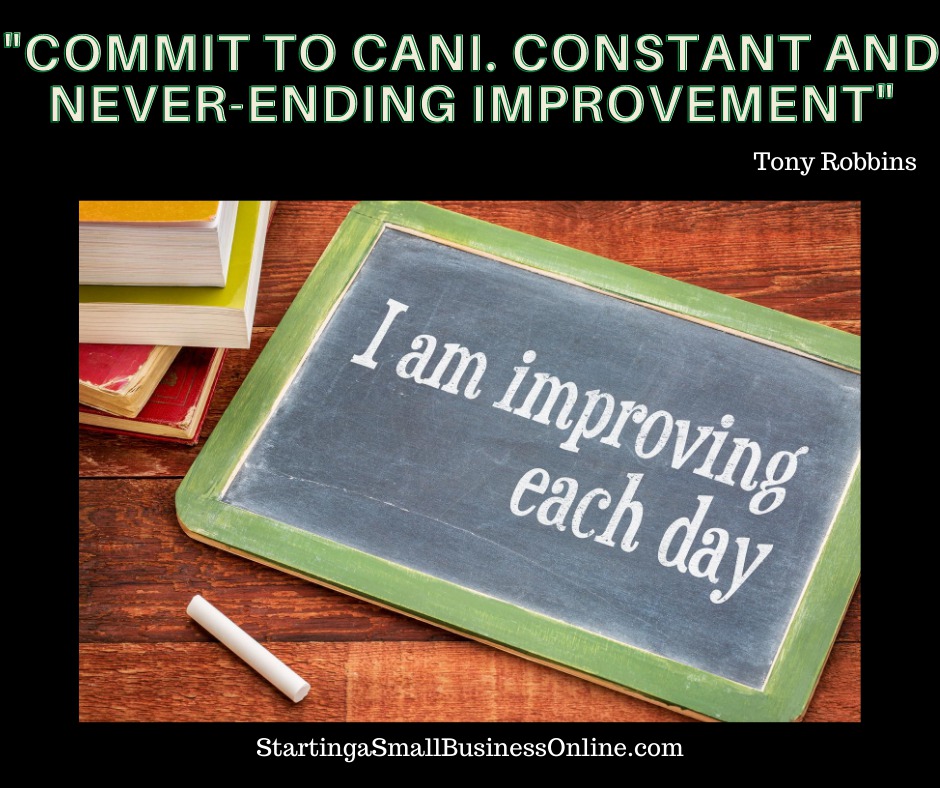Tony Robbins Quote: "commit to cani. constant and never-ending improvement"