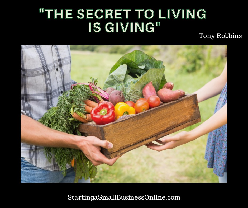 Tony Robbins Quote - The Secret to Living is Giving